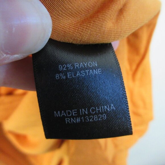 House of Harlow 1960 Mirtha Midi Dress S Orange Rayon Ruched Stretch Party 402 - Picture 4 of 12